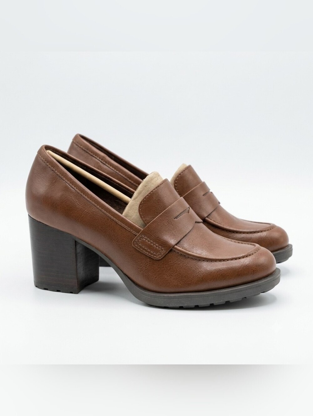 NIB b.o.c. Benedict Brown Block Heel Loafers Size 8.5